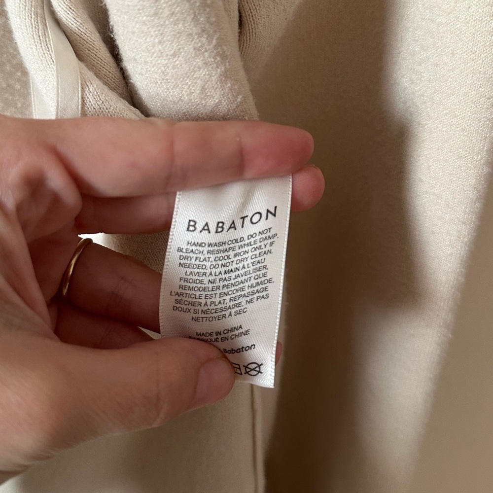 Babaton by Aritzia Ty Cardigan Belted Duster in Cream / Light Birch Size XXS - Picture 11 of 15